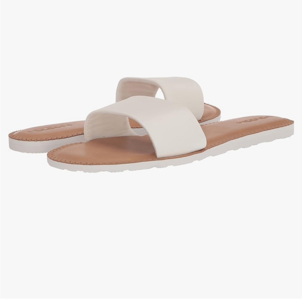 Volcom Women's Simple Synthetic Leather Strap Slide Sandal - Picture 1 of 7